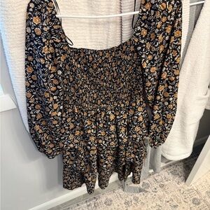 Blu Pepper Black and Brown Floral Dress